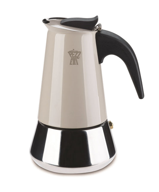 Pezzetti - Italian espresso maker - coffee maker - 4 cups - stainless steel - induction - gas - electric - percolator - moka pot - gray