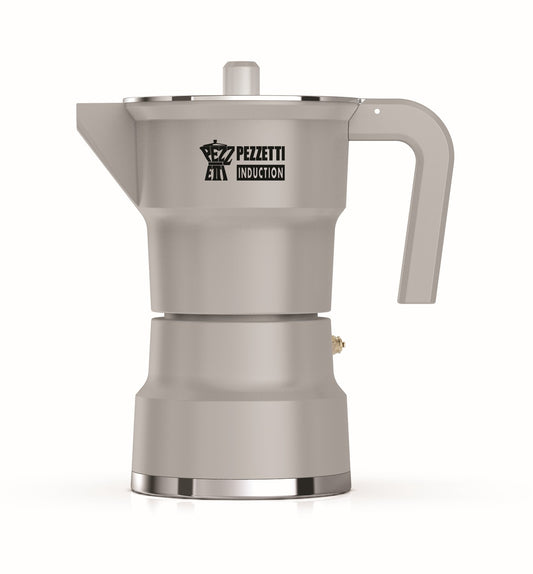 Pezzetti – SOLIDEXPRESS - espresso maker - coffee maker - 6 cups - aluminum - gray - INDUCTION - gas - electric - percolator - moka pot
