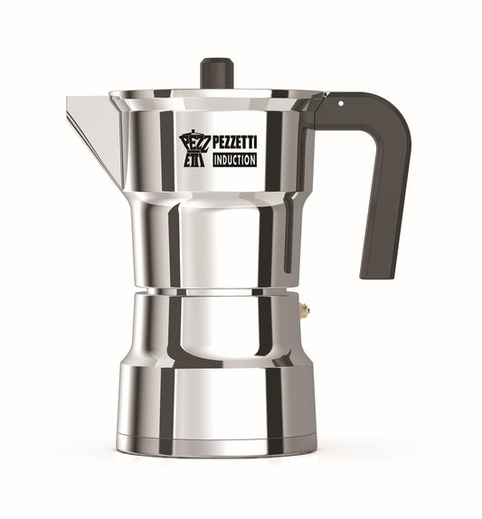 Pezzetti – SOLIDEXPRESS - espresso maker - coffee maker - 6 cups - aluminum - silver - INDUCTION - gas - electric - percolator - moka pot