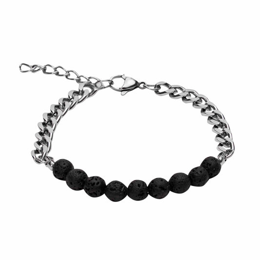 Crystals by HCA Bracelet VIRO stainless steel lava stone