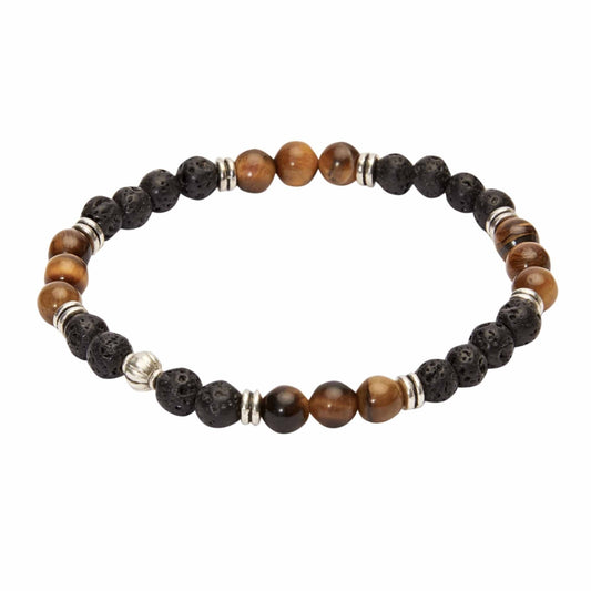 Crystals by HCA Bracelet VIRO Tiger Eye Lava Stone Element