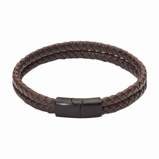 Crystals by HCA Bracelet VIRO double leather brown
