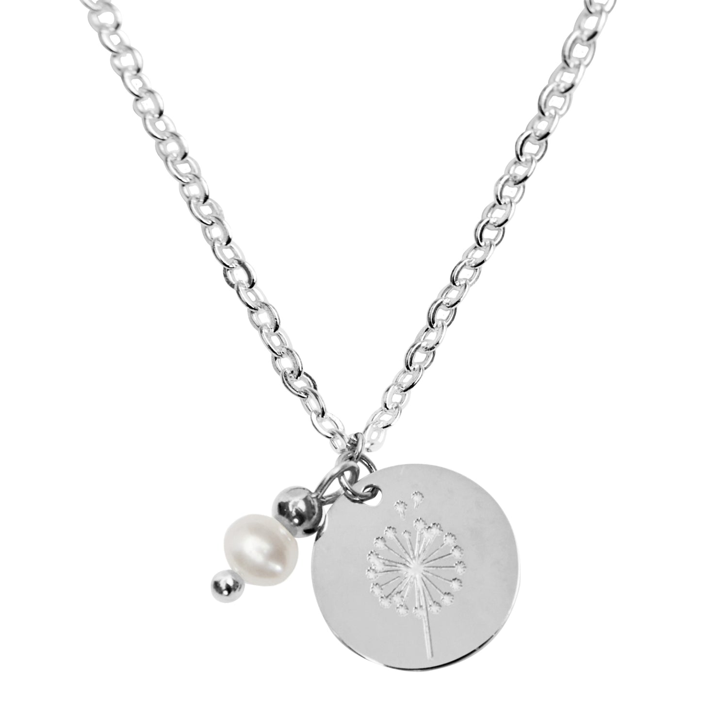 Crystals by HCA-Necklace-Make a wish-Silver-Pearl