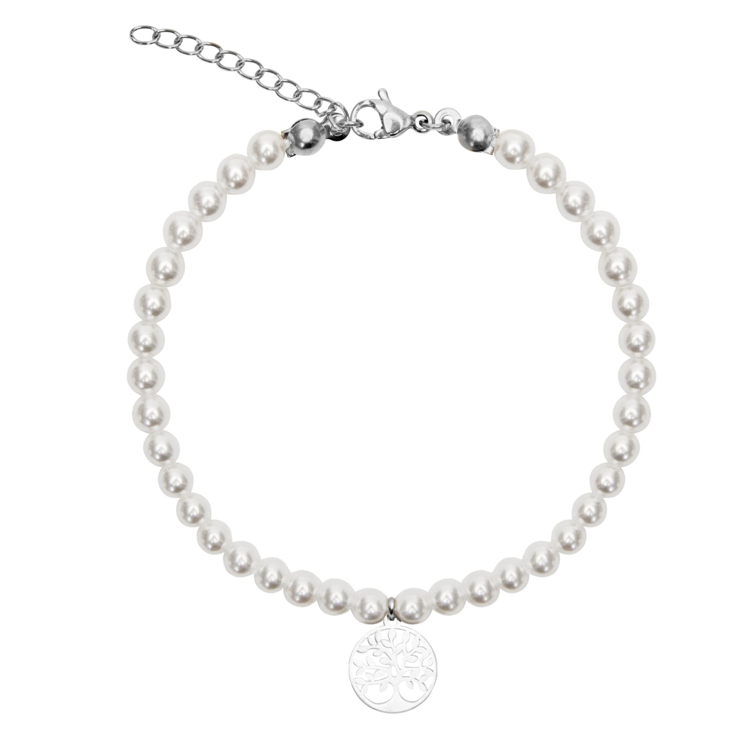 Crystals by HCA Bracelet Stainless Steel Pearl Tree of Life