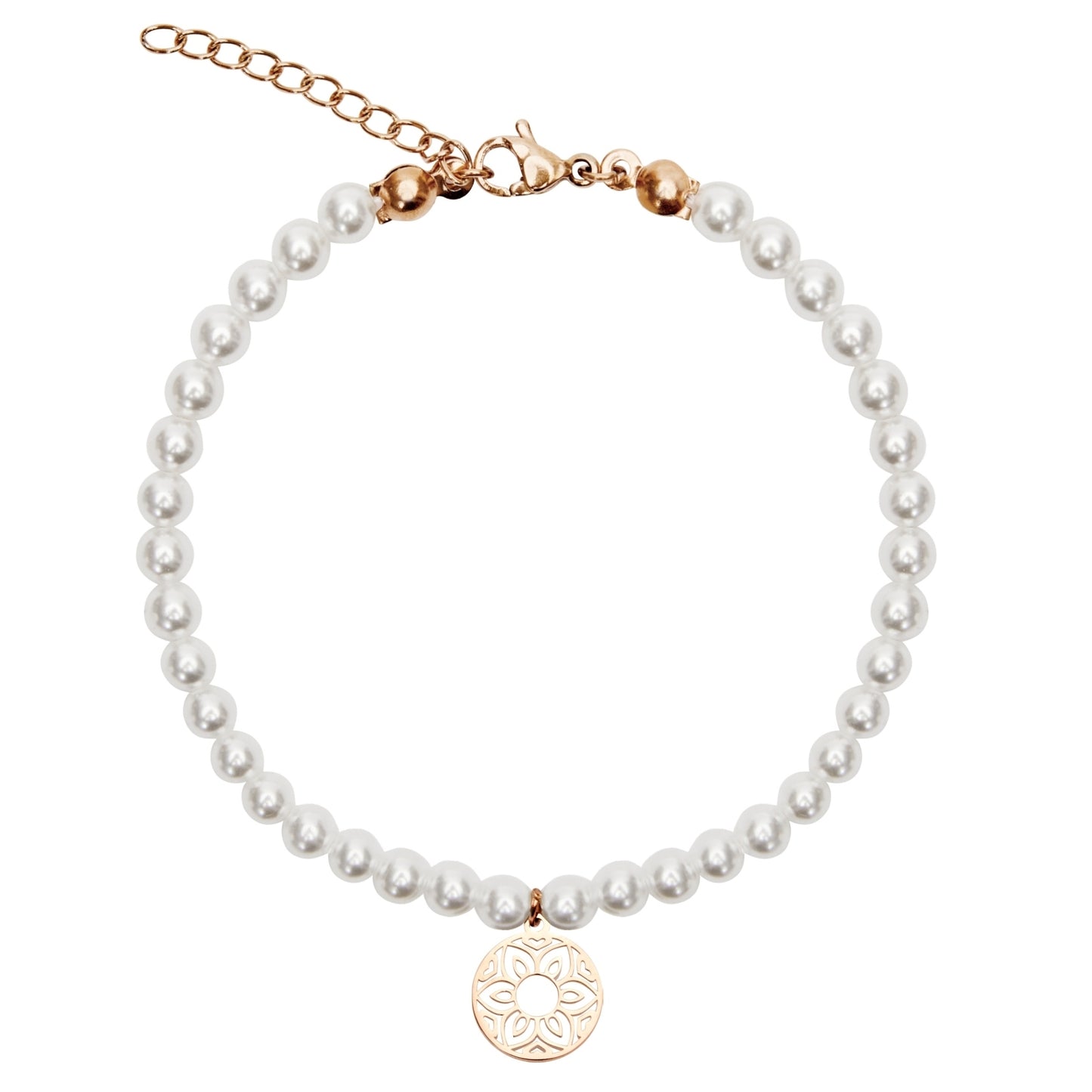 Crystals by HCA-Bracelet-Rose Gold-Pearl-Mandala of love