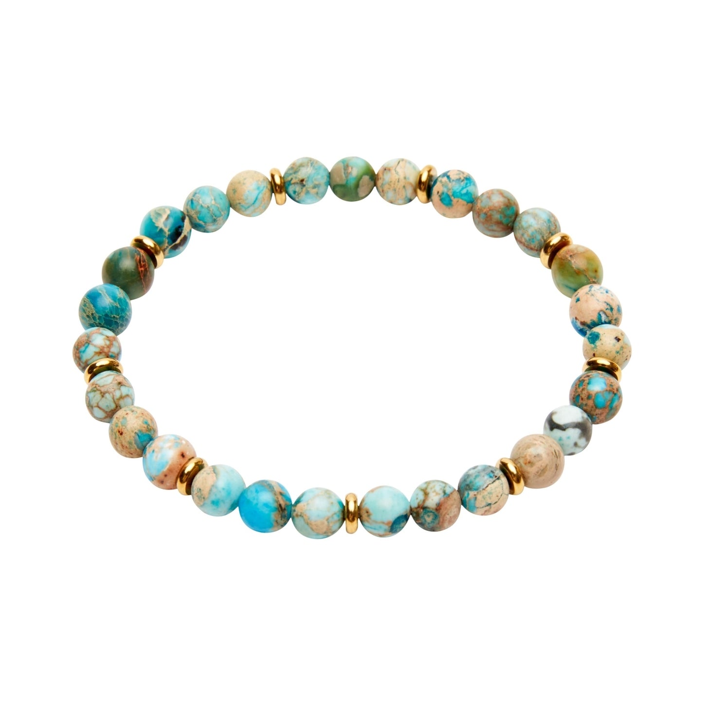 Crystals by HCA Bracelet Joyful Spirit Blue Jasper Gold Plated