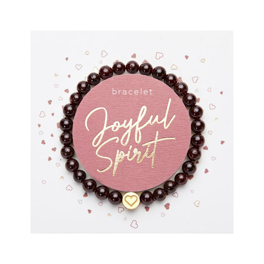 Bransoletka HCA z kryształami i granatem Joyful Spirit, pozłacana