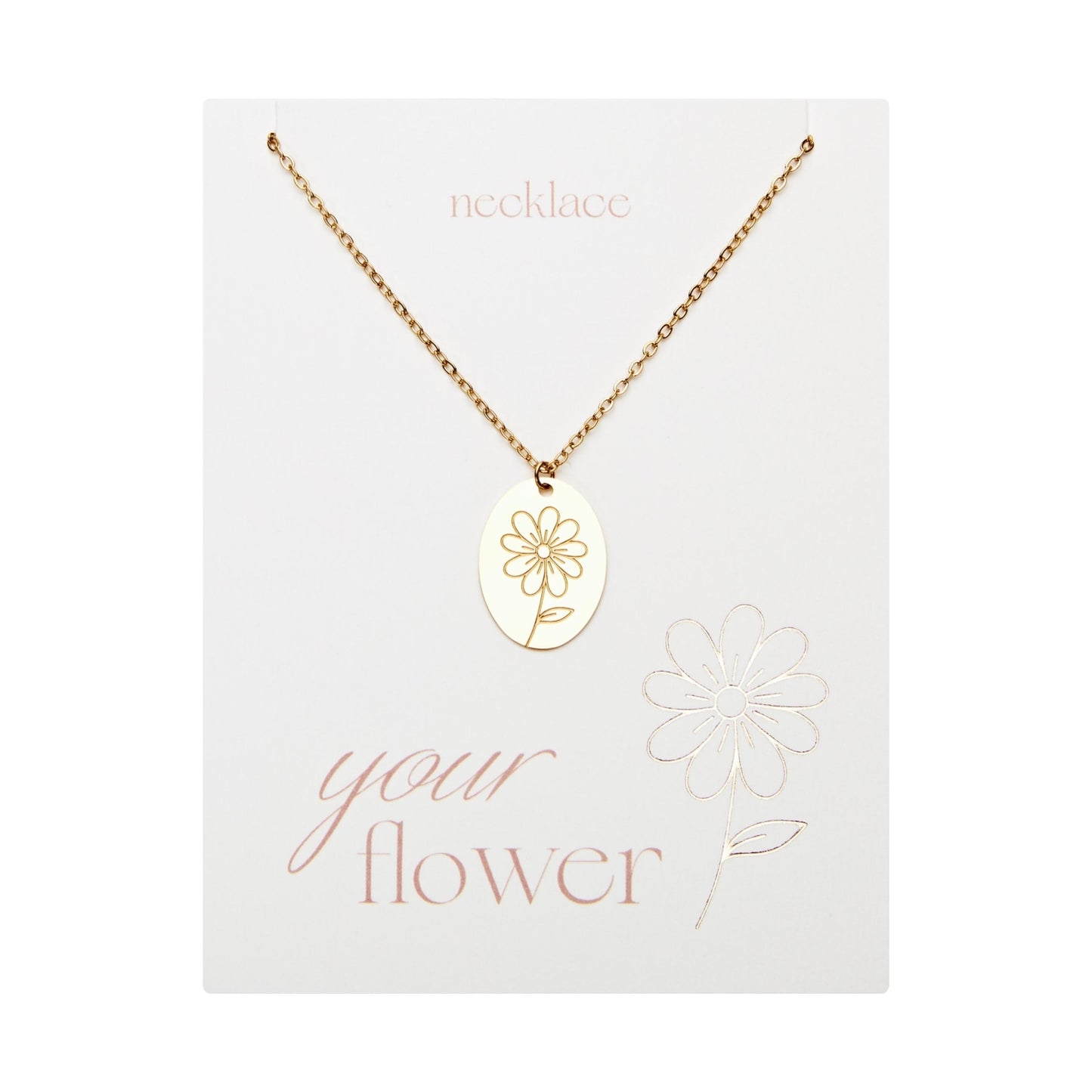 Crystals by HCA-Necklace-Your flower-Margriet-April