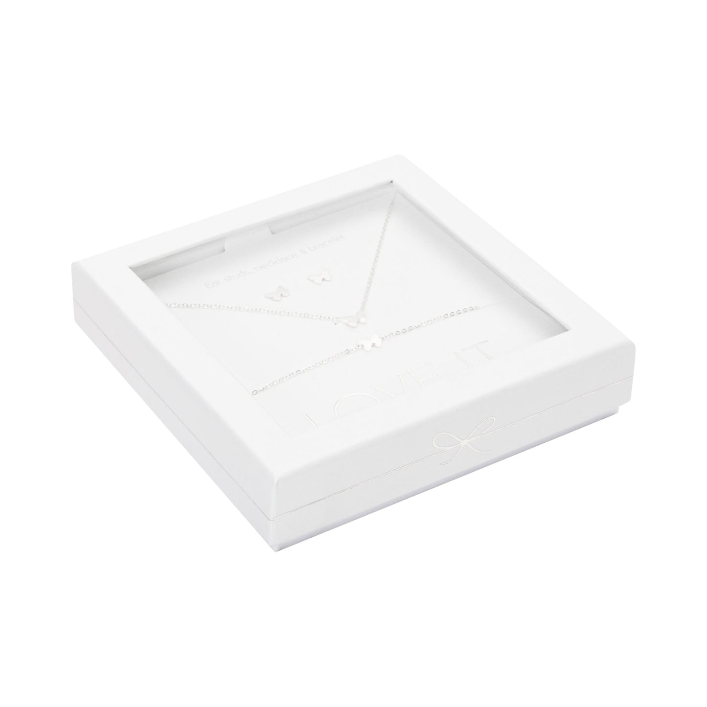 Crystals by HCA Gift Set - Love It - Silver Plated - Butterfly