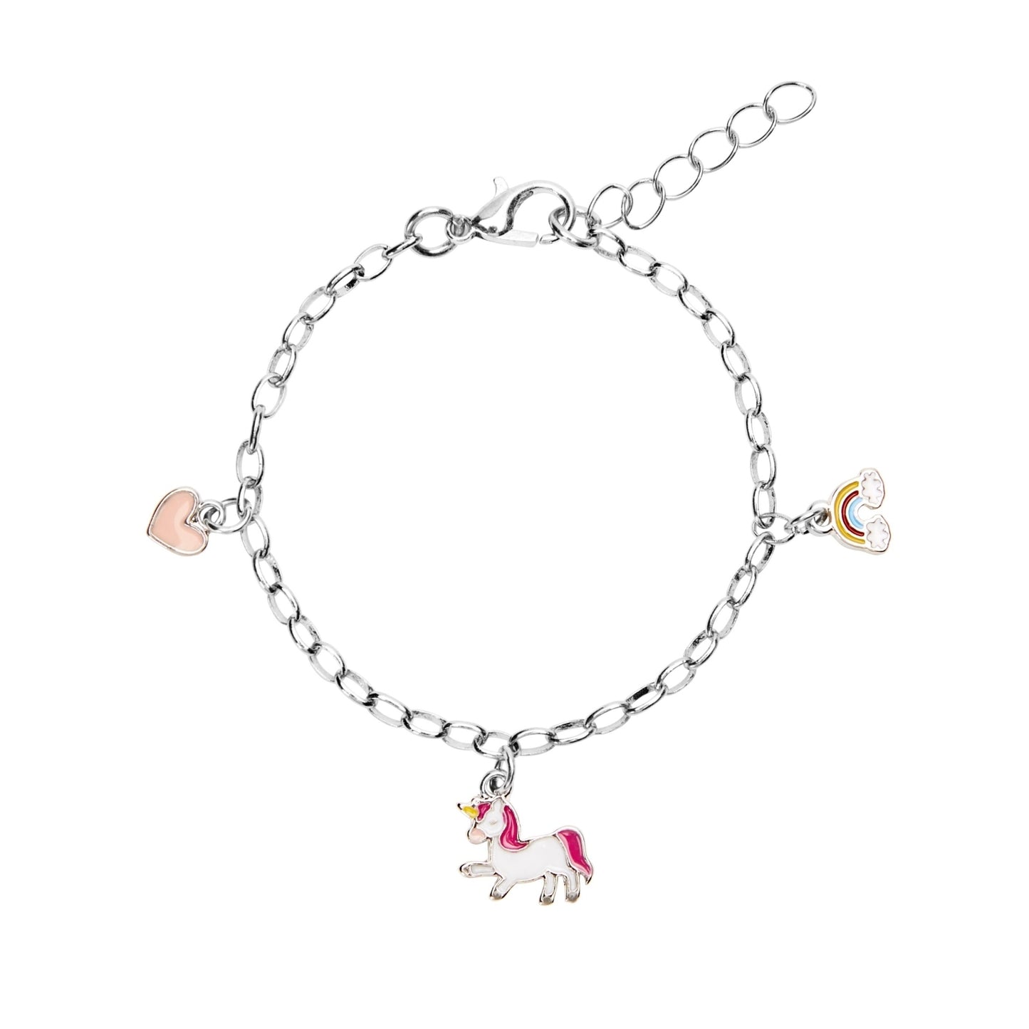 Crystals by HCA-Bracelet-3 pendants-Happy Kids-Unicorn