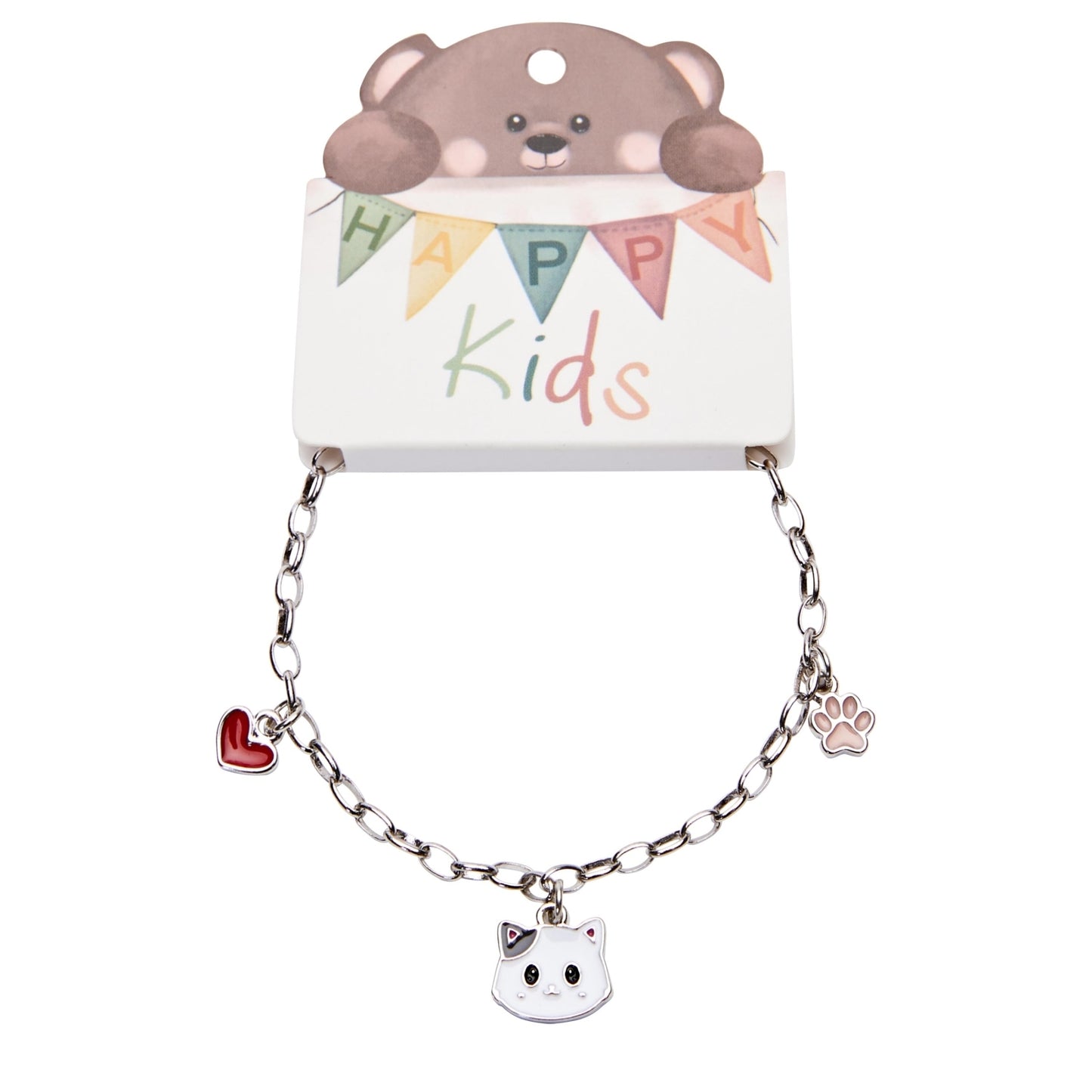 Crystals by HCA-Bracelet-3 pendants-Happy Kids-Kat