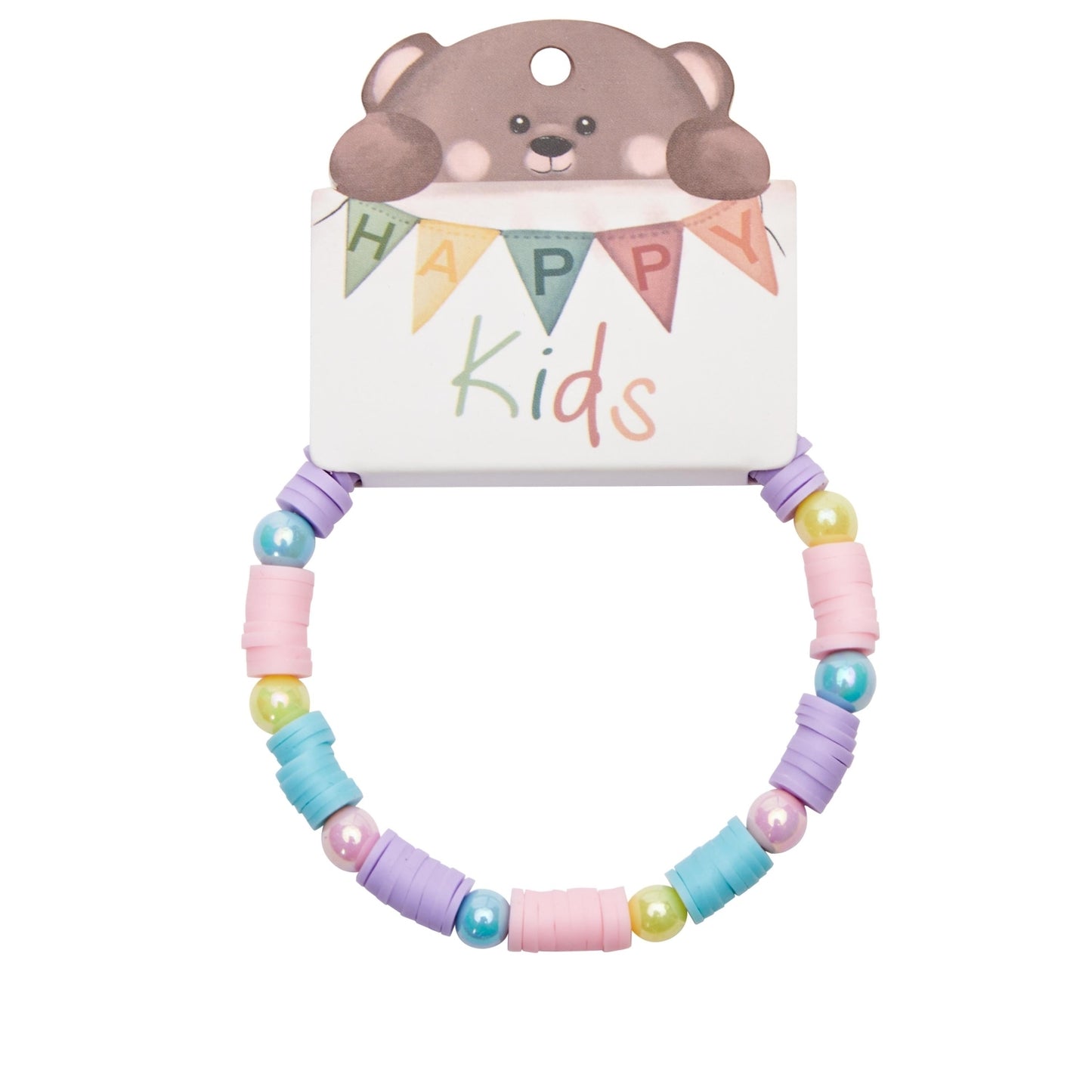 Crystals by HCA Bracelet - Flat and Round Beads - Happy Kids - Rainbow