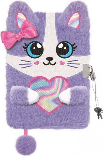 Diary with padlock 3D Violet Kitty A5, 96 pages
