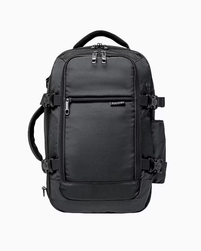 Plecak Puccini - 3 w 1 - 40x25x12-20 cm - regulowany rozmiar - czarny - Wizzair - KLM - Ryanair - bagaż podręczny