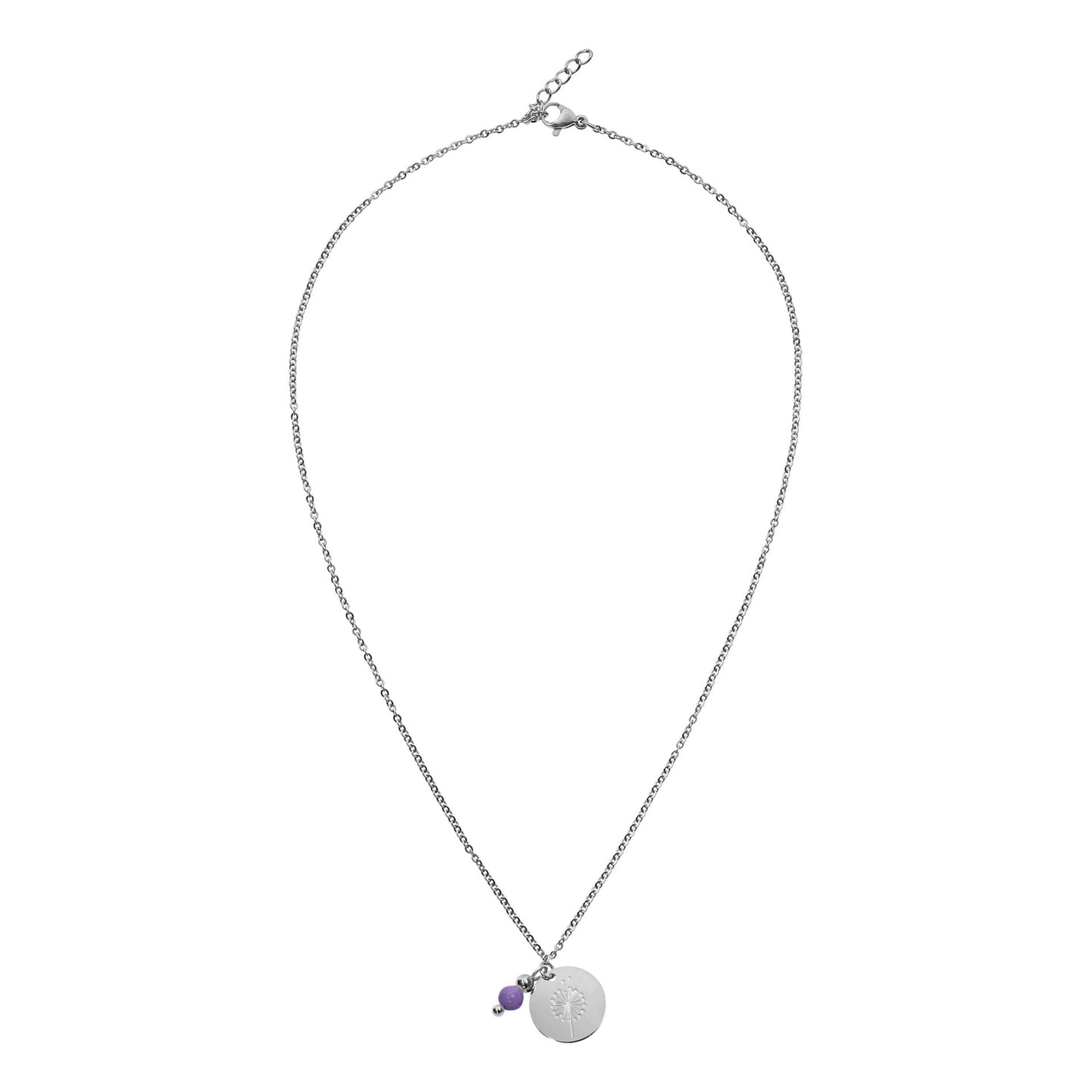 Crystals by HCA-Necklace-Make a wish-Silver plated-Amethyst