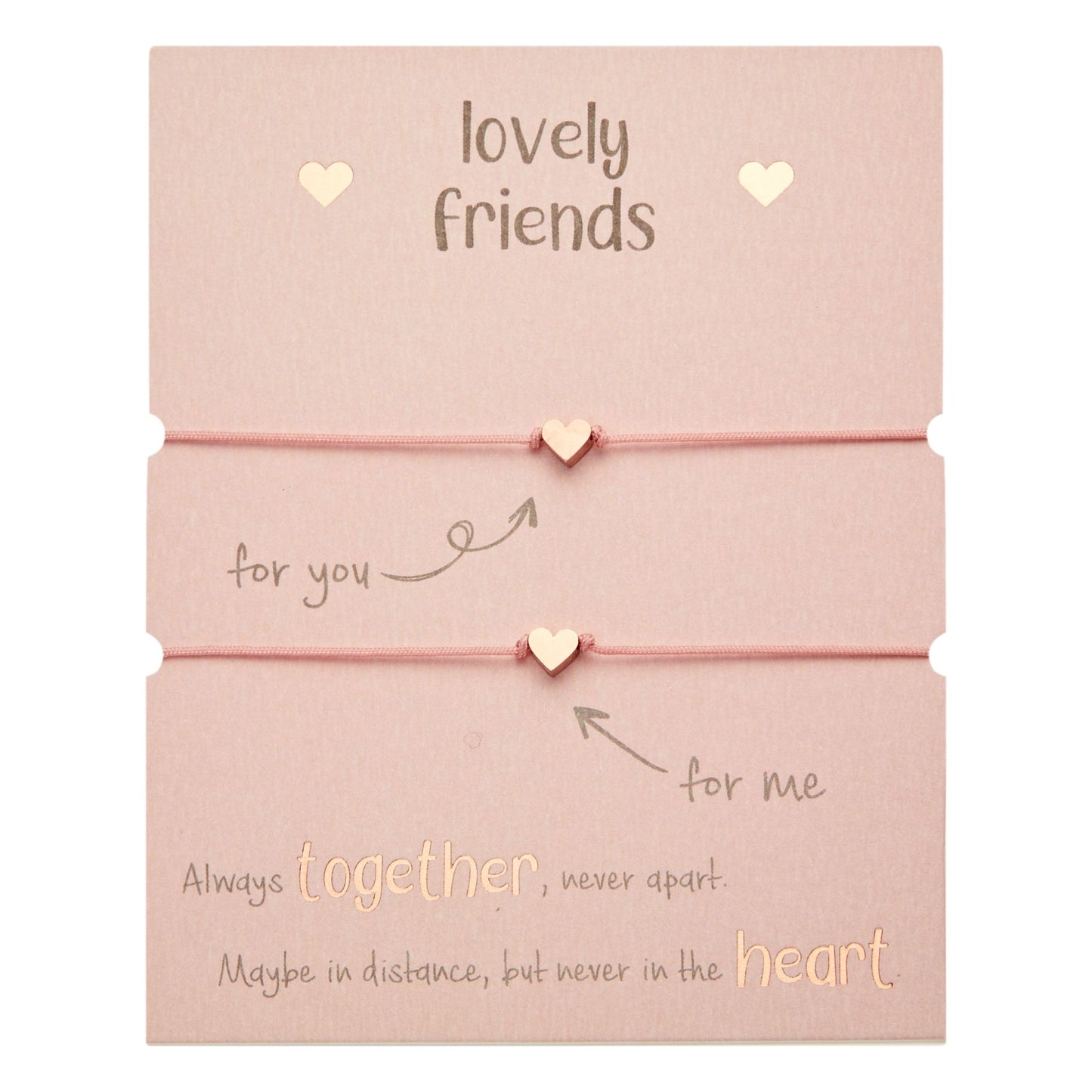 Kryształy HCA-Bransoletki-Lovely friends-pozłacane różowym złotem-serce