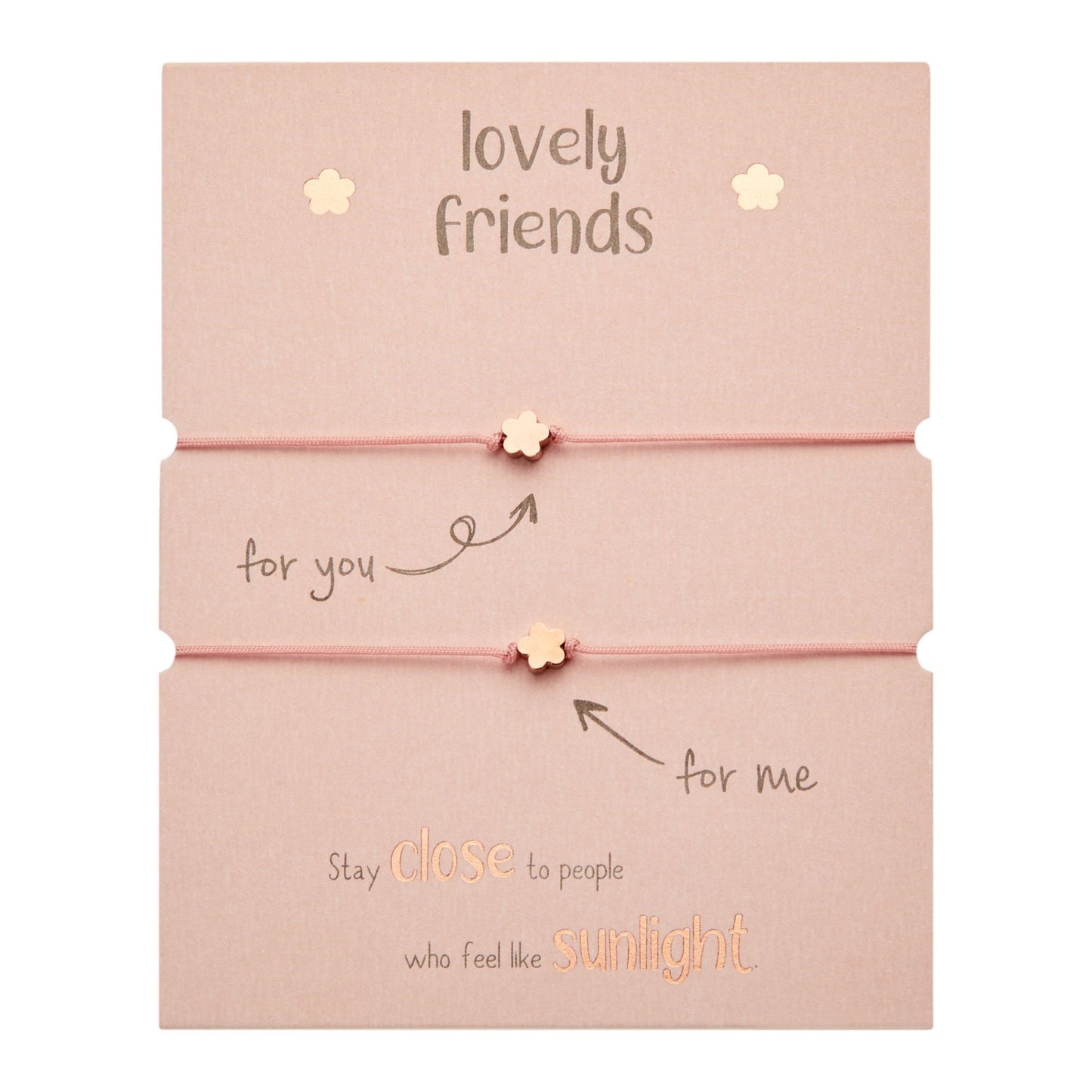 Bransoletki z kryształami HCA - Lovely Friends - Kwiat w kolorze różowego złota