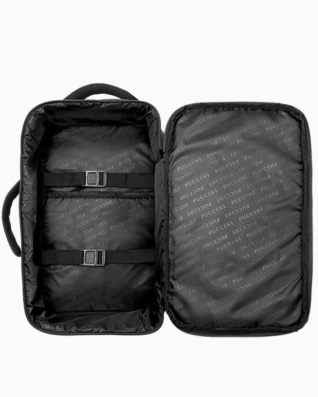 Plecak Puccini - 3 w 1 - 40x25x12-20 cm - regulowany rozmiar - czarny - Wizzair - KLM - Ryanair - bagaż podręczny