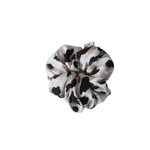 Scrunchie tie brown and cream HANDMADE