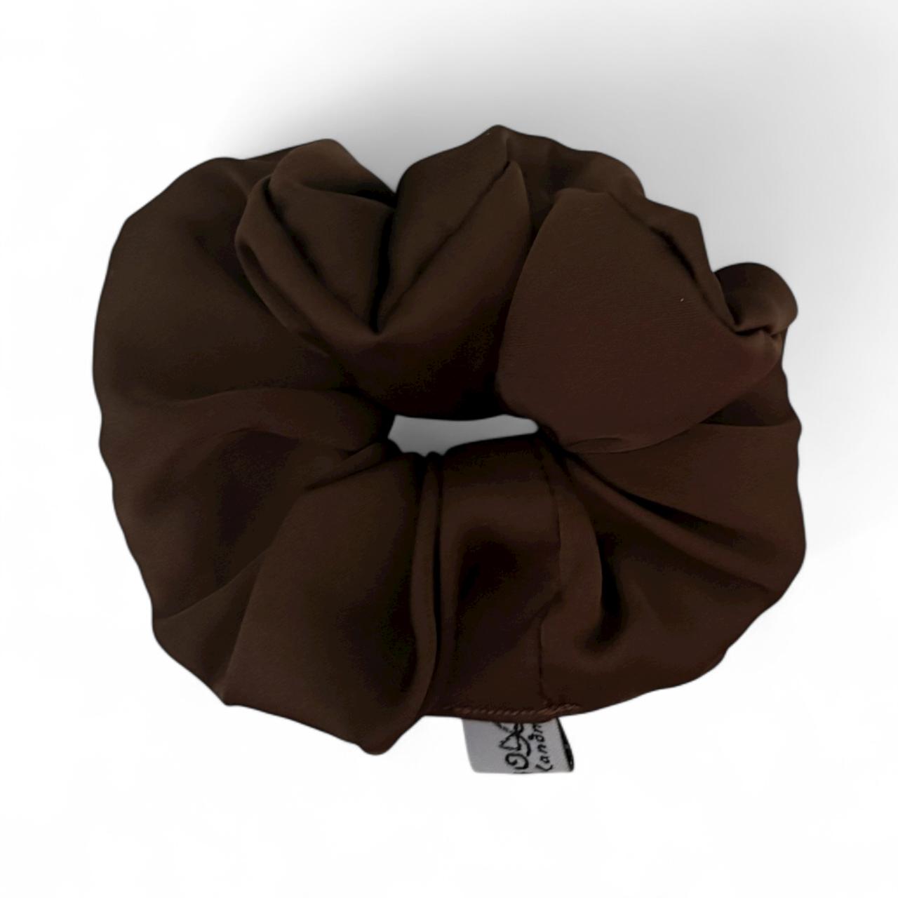 Scrunchie Satin brown HANDMADE
