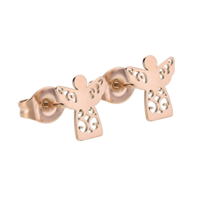 Kolczyki Crystals by HCA Classic w kolorze różowego złota z aniołem