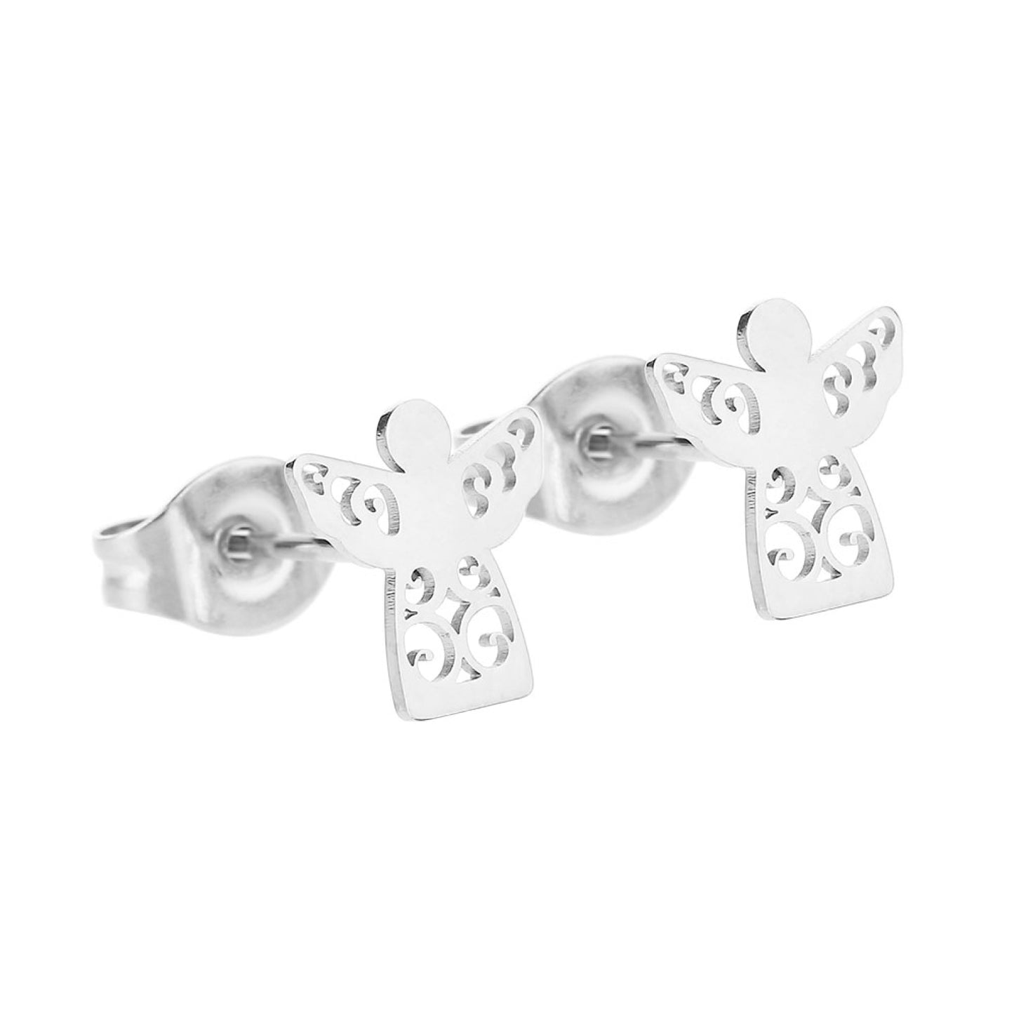 Crystals by HCA Classic Earrings Silver Plated Guardian Angel