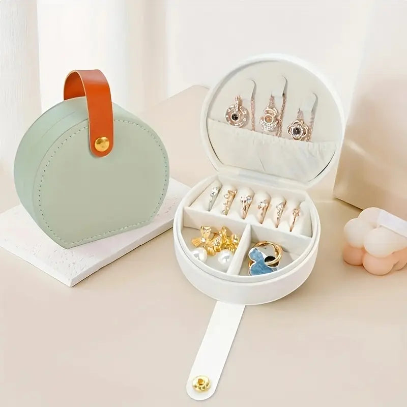 Draagbaar halfrond juwelendoosje -MINT GROEN