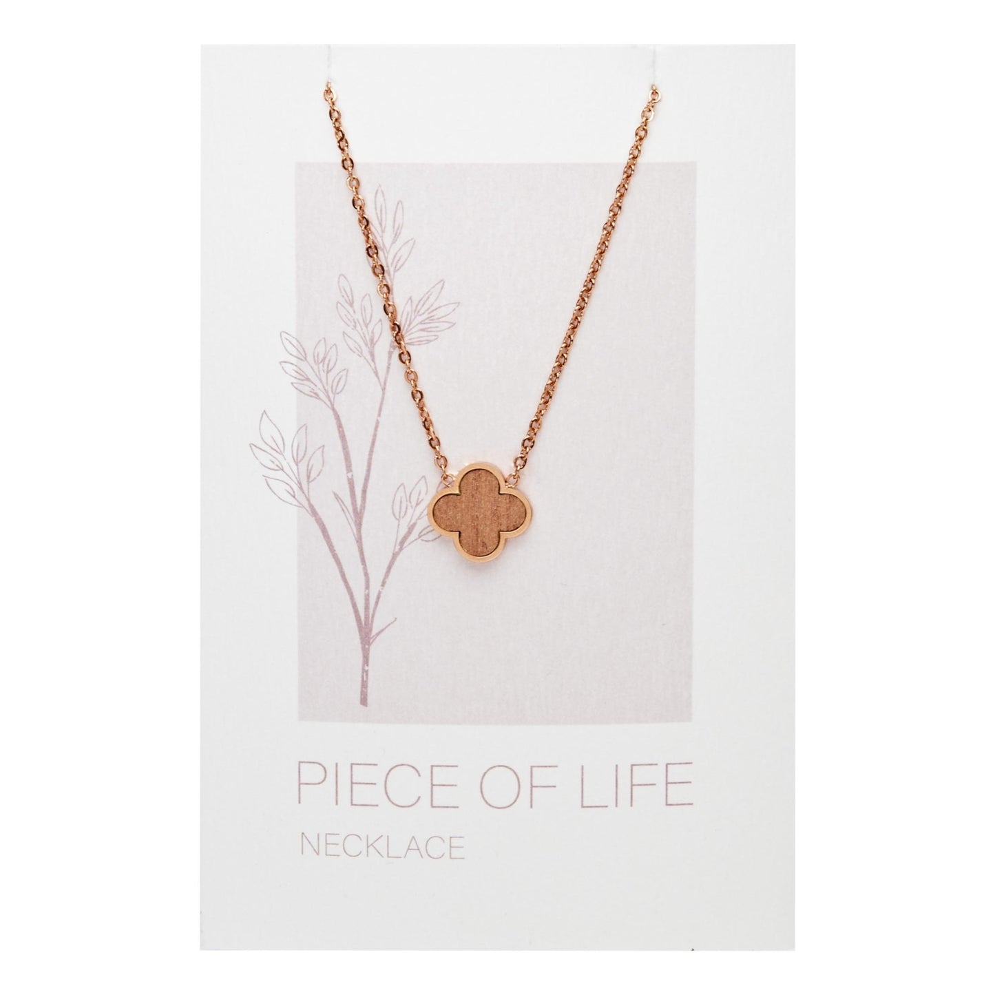 Naszyjnik Crystals by HCA – Piece of Life – koniczyna platerowana różowym złotem