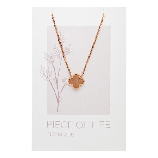 Naszyjnik Crystals by HCA – Piece of Life – koniczyna platerowana różowym złotem