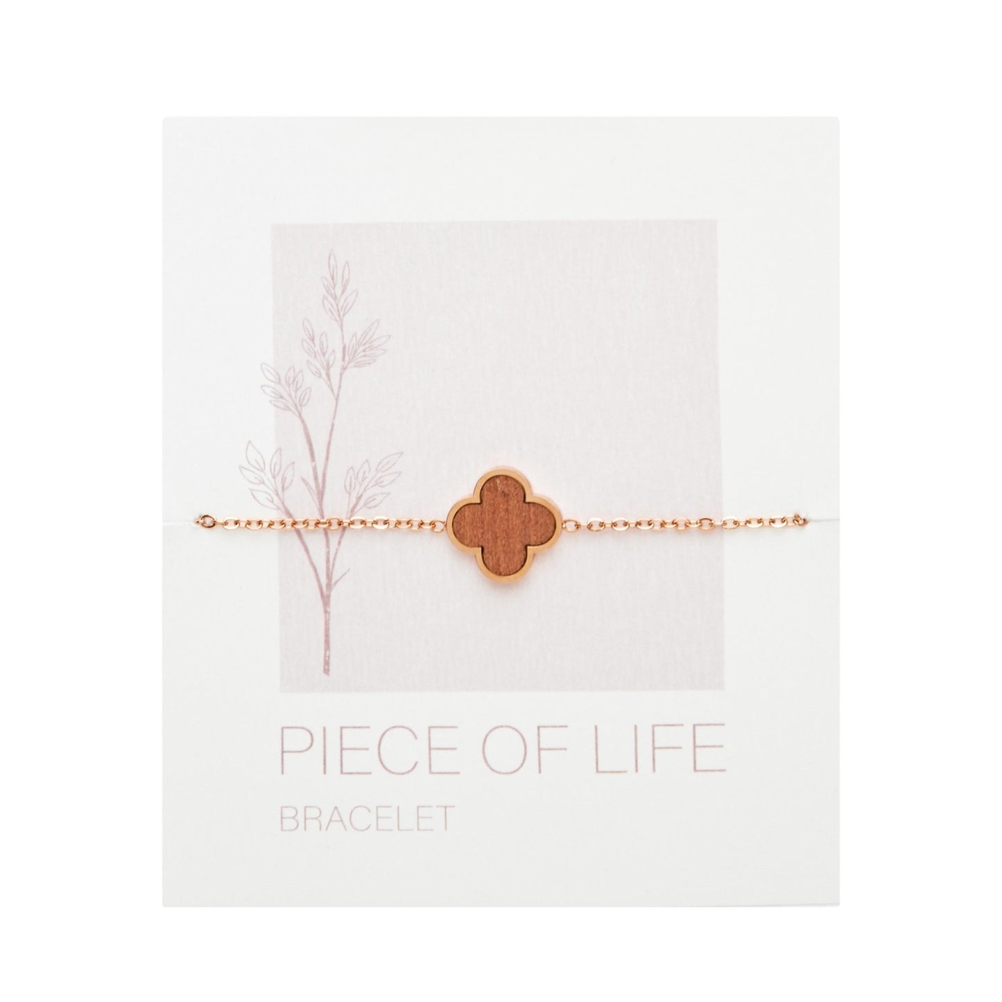Crystals by HCA Bracelet-Piece of Life-Rose Gold-Clover