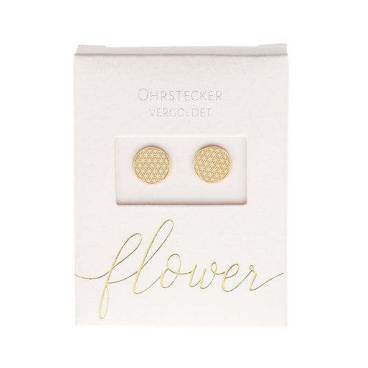 Crystals by HCA Classic Earrings Gold Plated Flower of Life