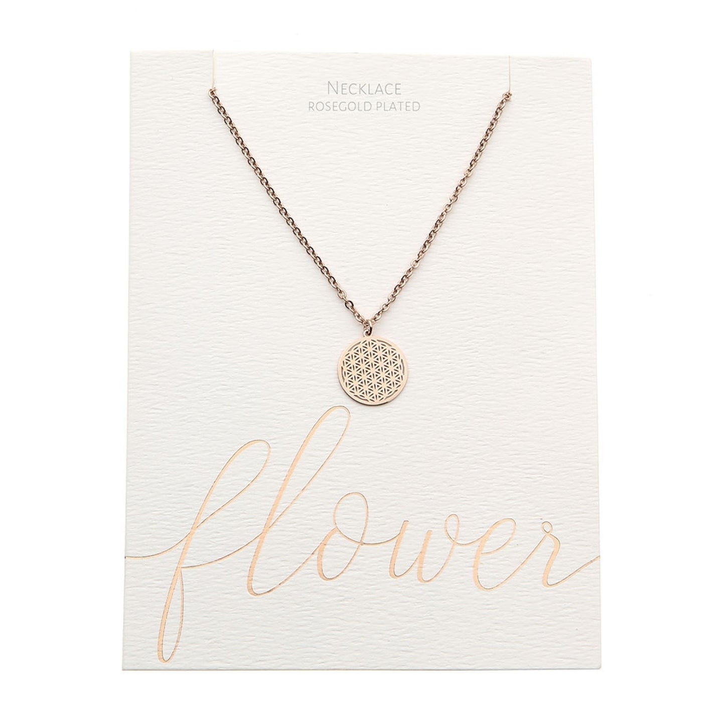 Crystals by HCA Classic Necklace Rose Gold Flower of Life