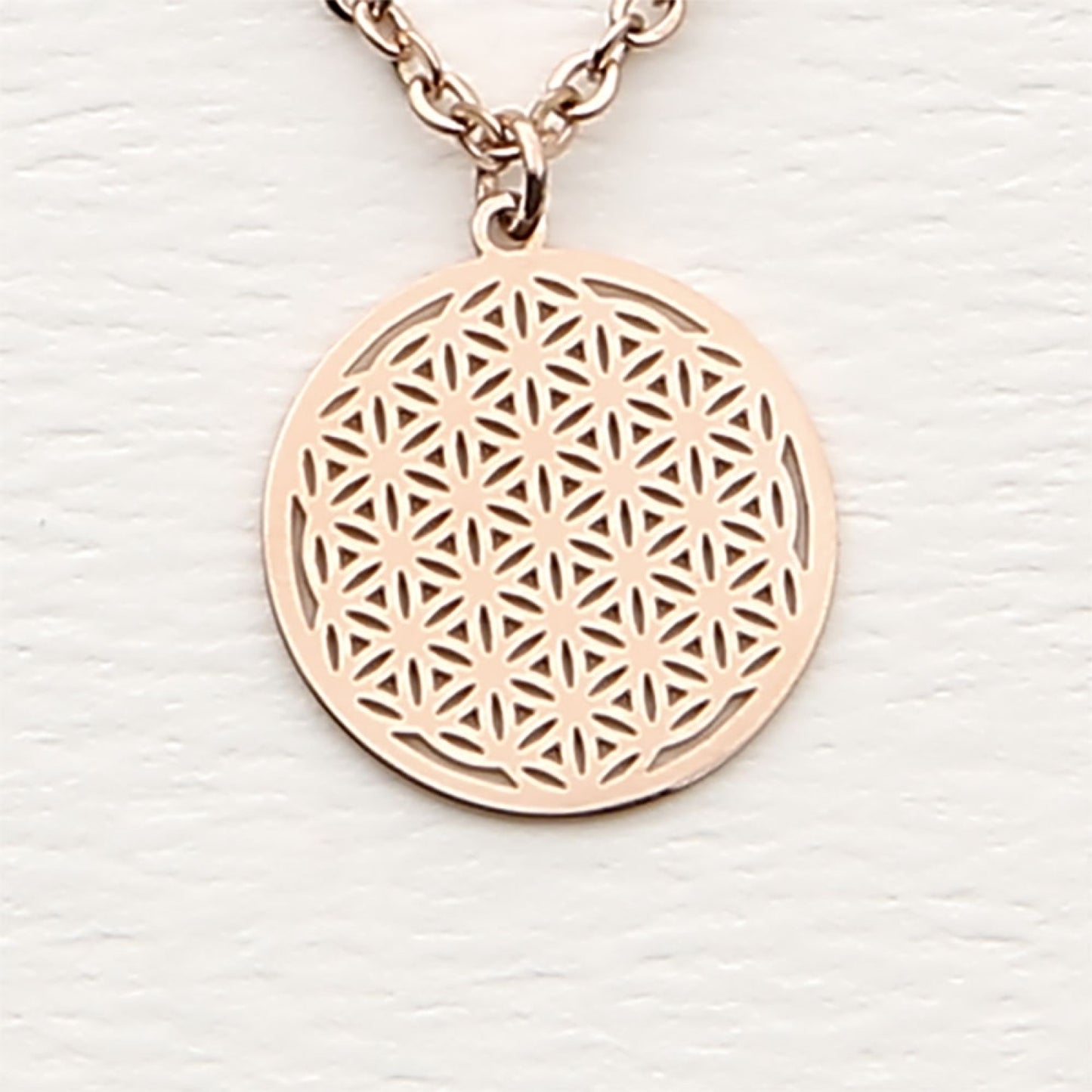 Crystals by HCA Classic Necklace Rose Gold Flower of Life