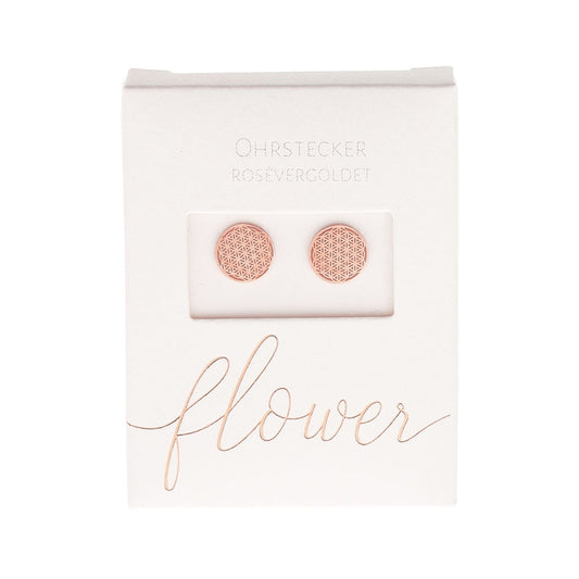 Crystals by HCA Classic Earrings Rose Gold Flower of Life