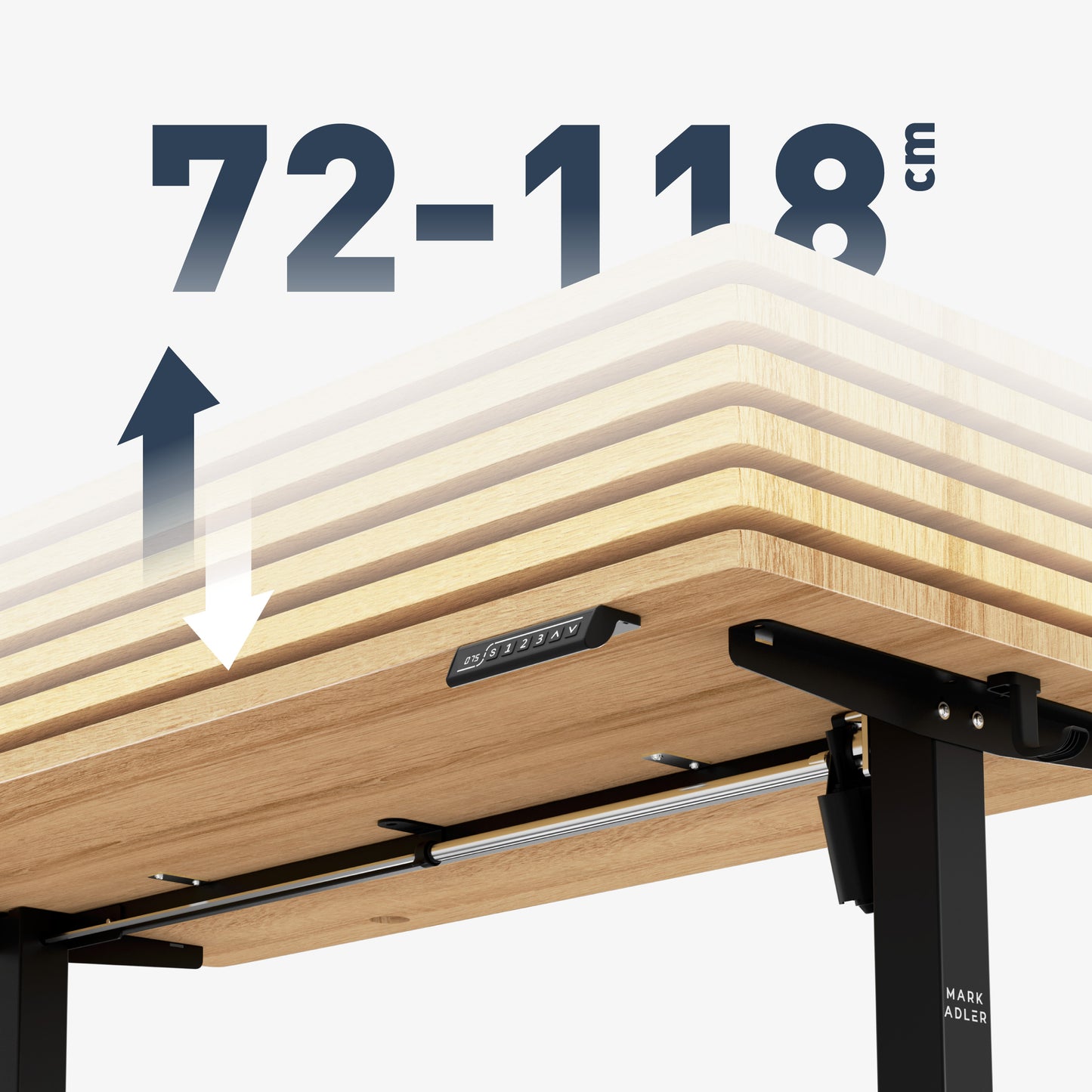Mark Adler Desk Leader 7.3-140x70 cm - Electrically adjustable - Black/wood