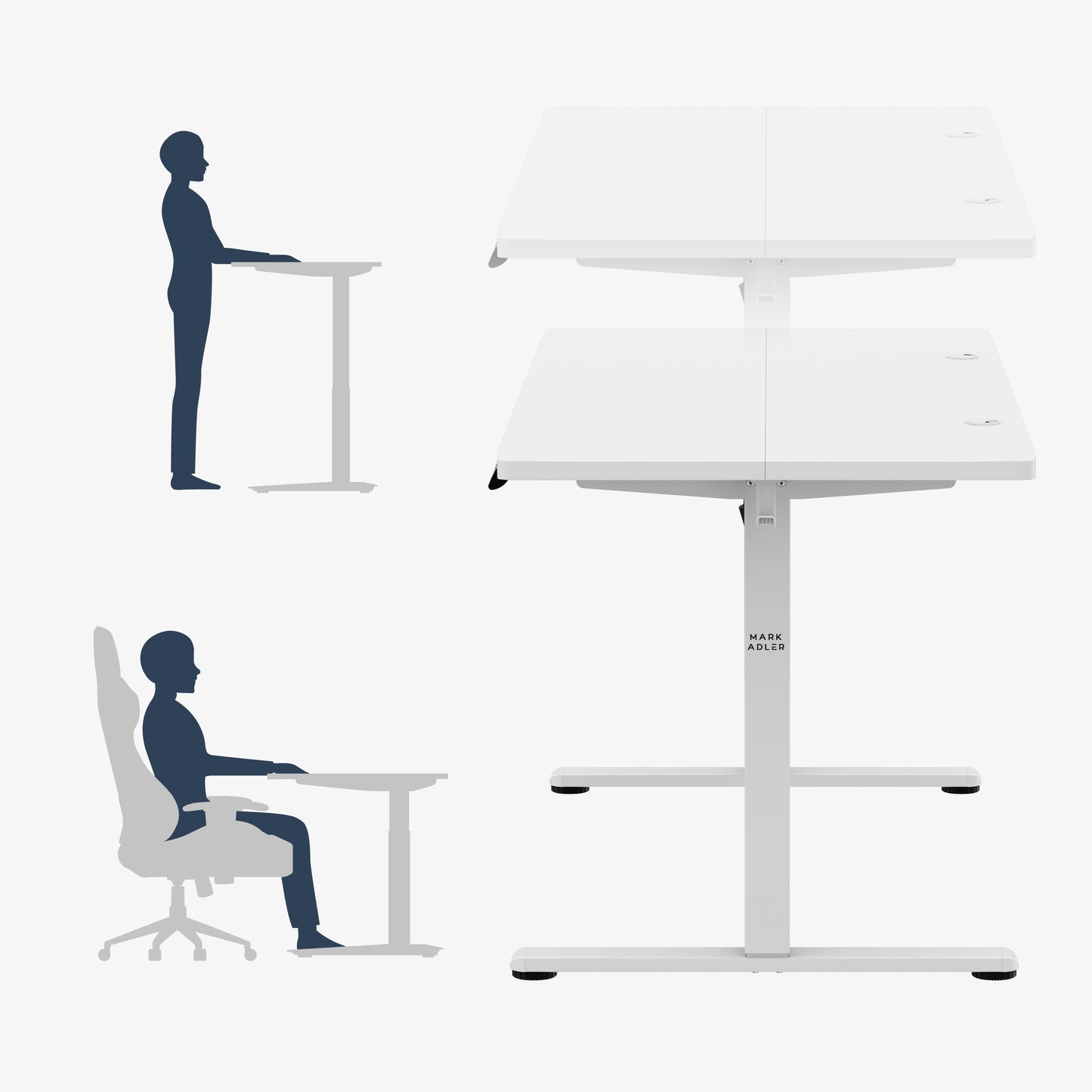 Mark Adler Desk Leader 7.3-140x70 cm Electrically Adjustable White
