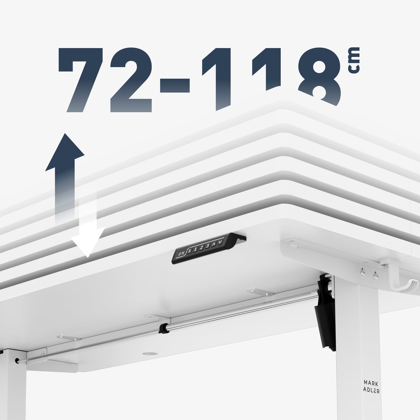 Mark Adler Desk Leader 7.3-140x70 cm Electrically Adjustable White