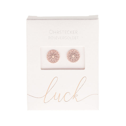 Crystals by HCA Classic Earrings Rose Gold Mandala of Luck