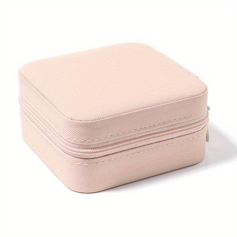 Travel Jewelry Box with Zipper - Pink