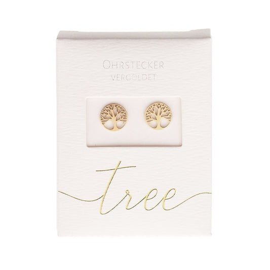 Crystals by HCA Classic Earrings Gold Plated Tree of Life