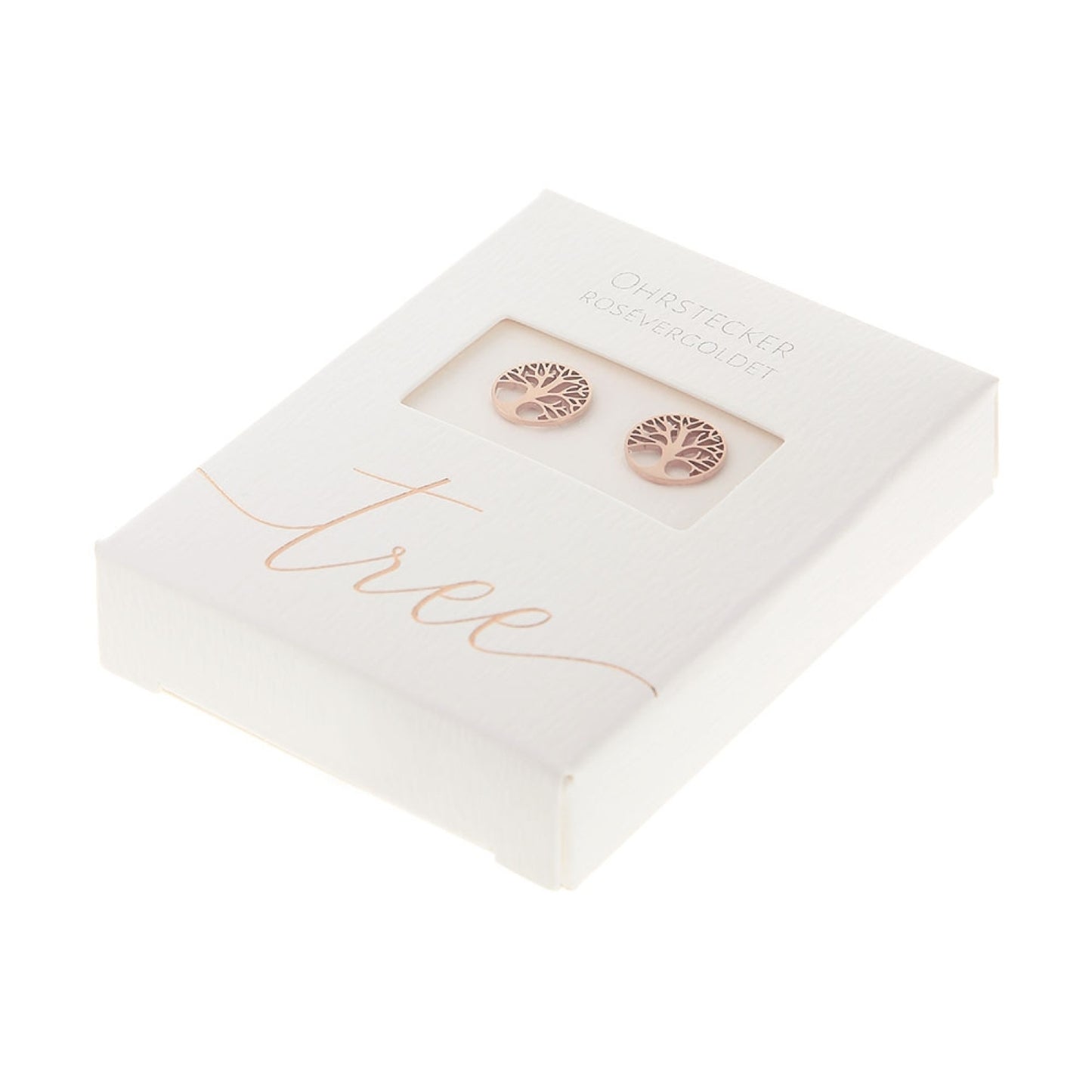 Crystals by HCA Classic Earrings Rose Gold Tree of Life