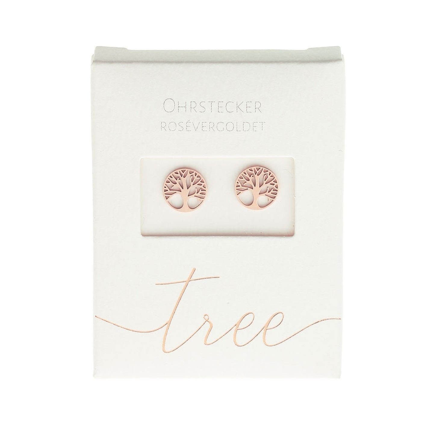 Crystals by HCA Classic Earrings Rose Gold Tree of Life