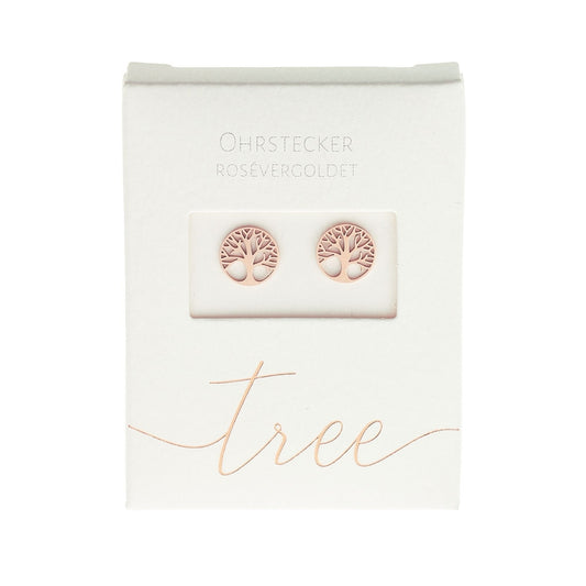Crystals by HCA Classic Earrings Rose Gold Tree of Life