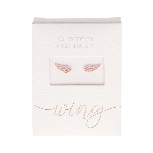 Crystals by HCA Classic Earrings - Rose Gold - Angel Wing