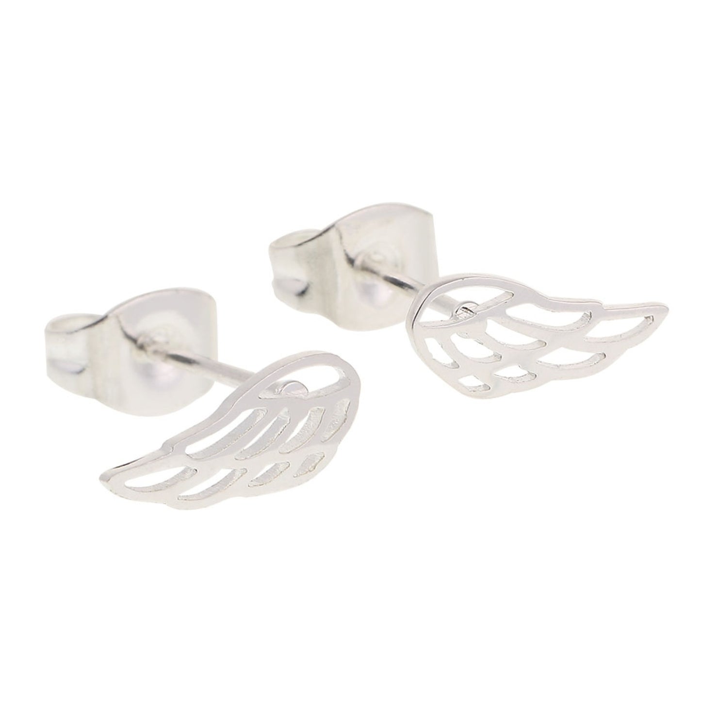 Crystals by HCA Classic Earrings Silver Plated Angel Wings