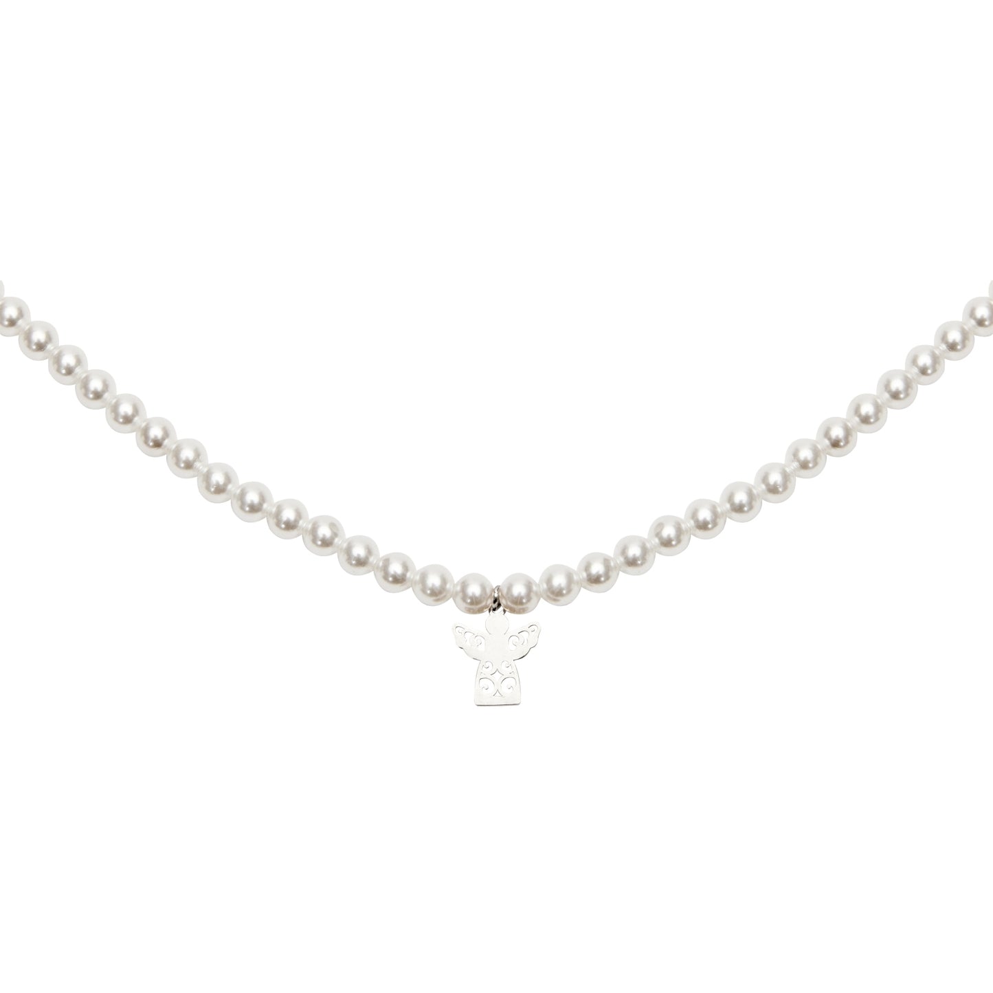 Crystals by HCA Necklace Stainless Steel Pearl Angel