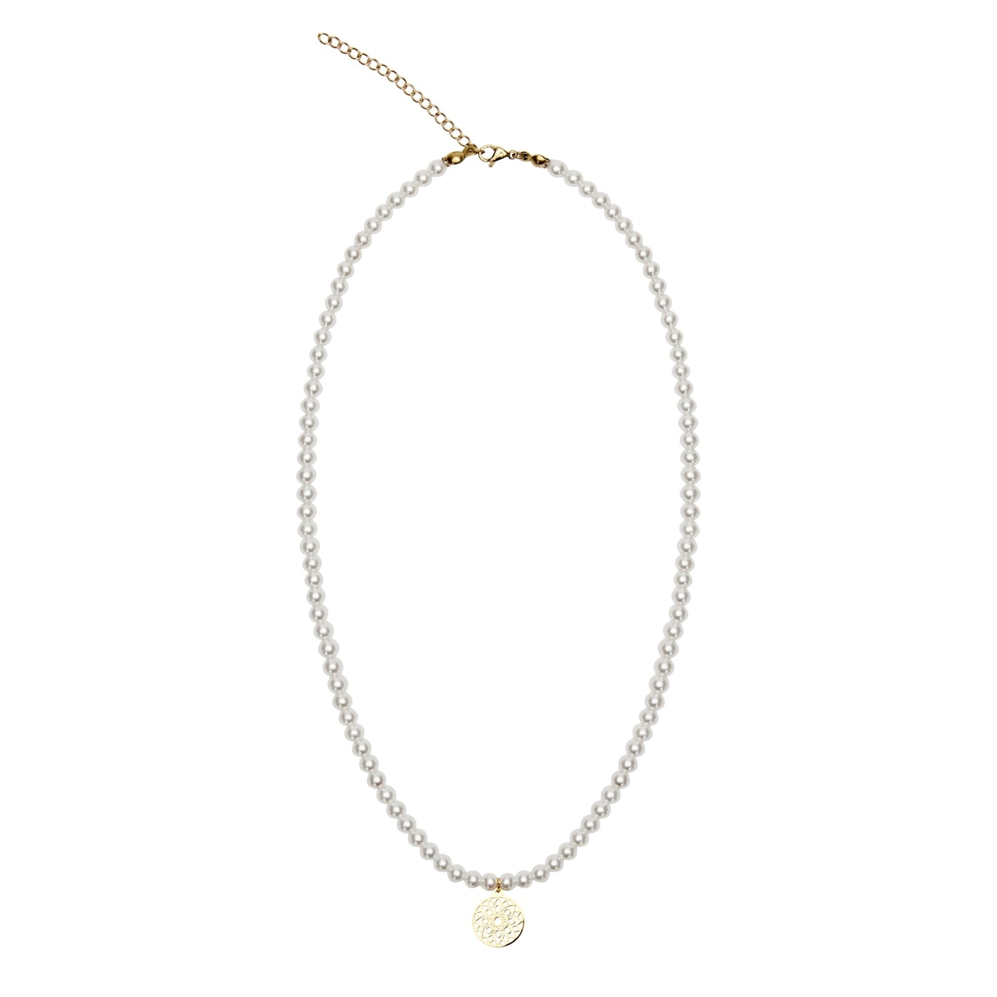 Crystals by HCA-Necklace-Gilded-Pearl-Mandala of Luck