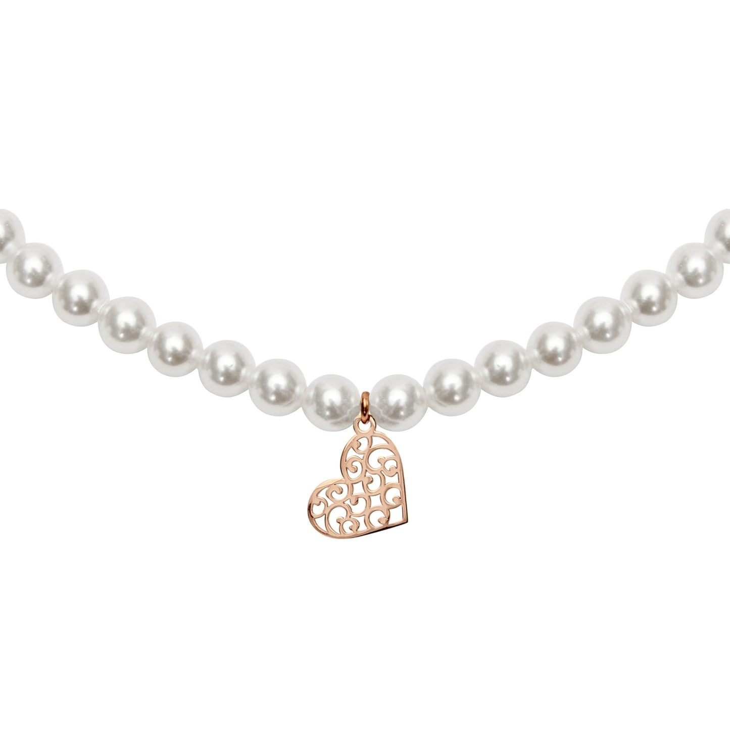 Crystals by HCA Bracelet Rose Gold Pearl Heart