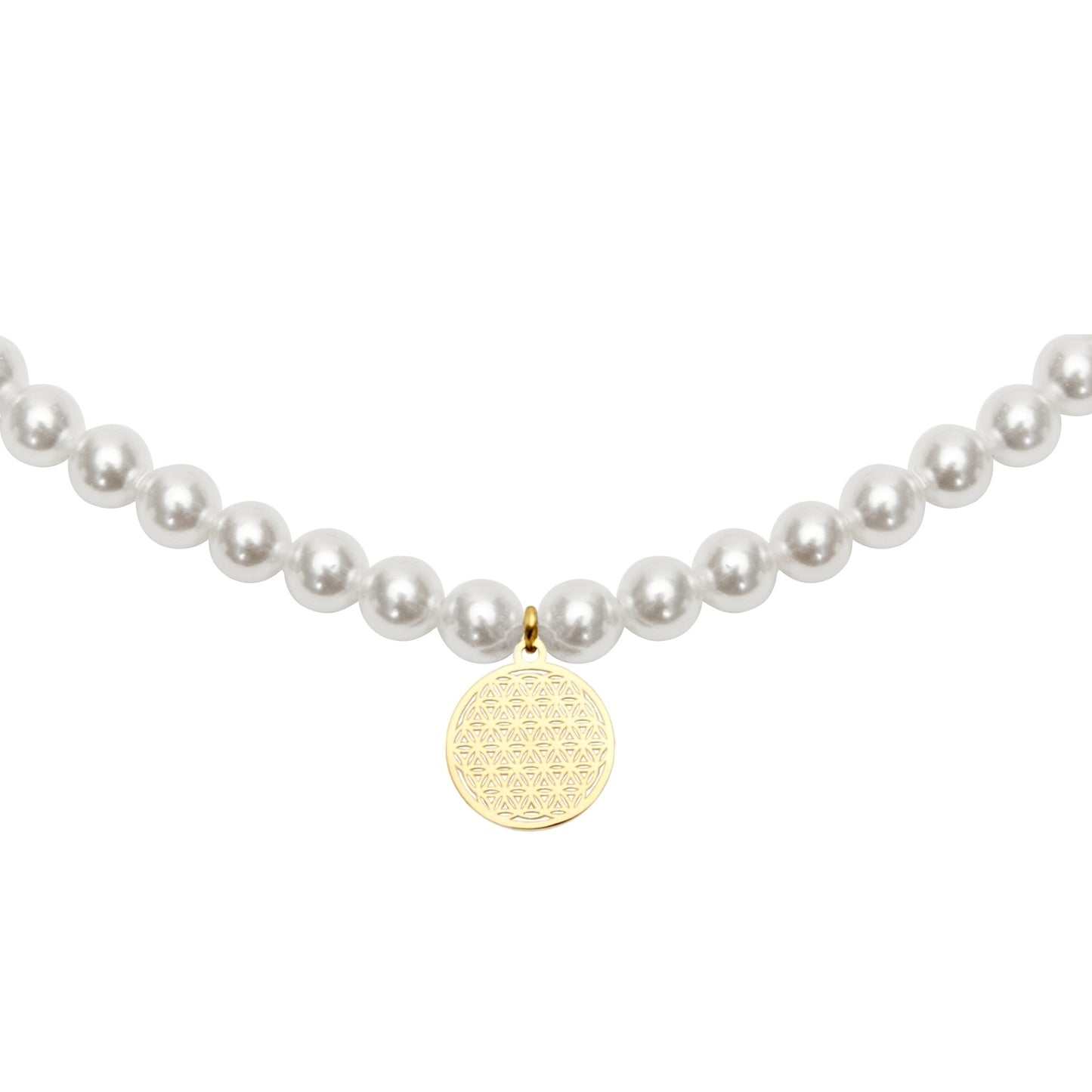Crystals by HCA Bracelet Gold Plated Pearl Flower of Life