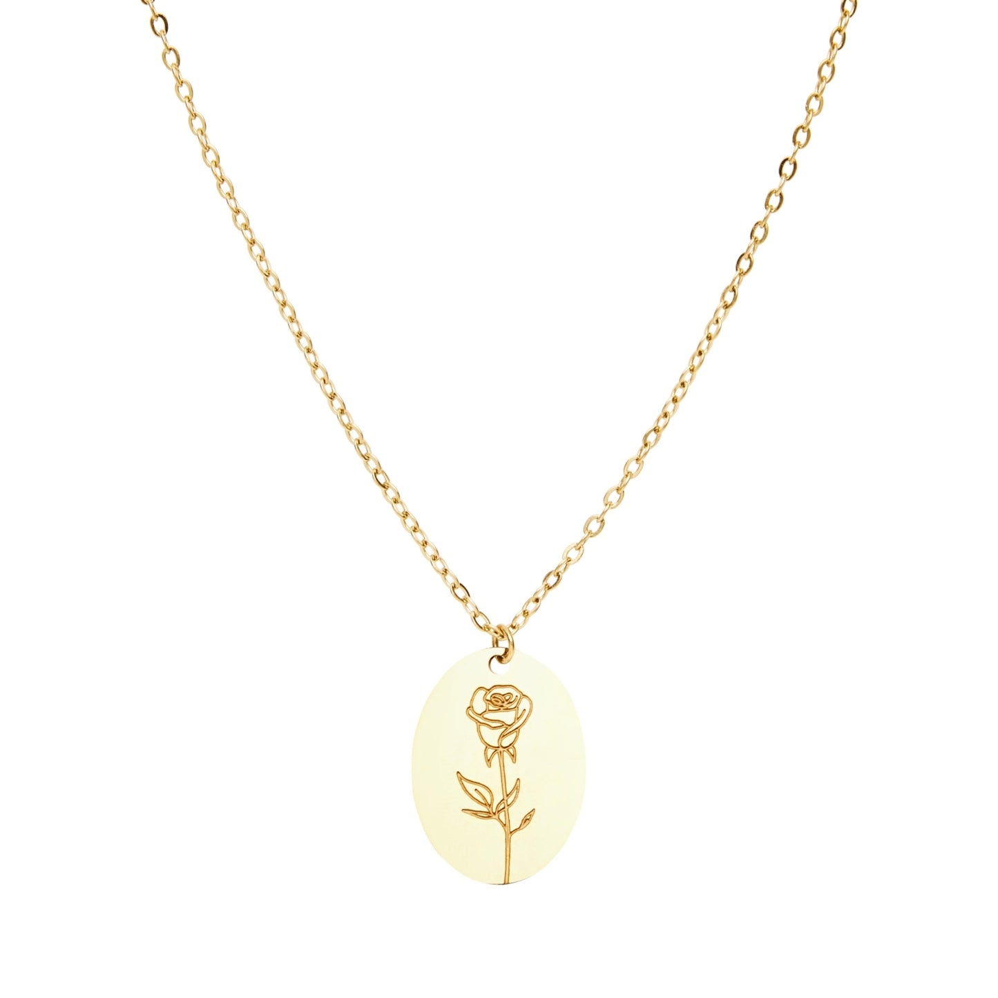 Crystals by HCA-Necklace-Your flower-Rose-June